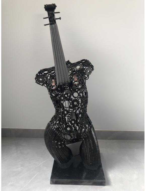 Buste femme MARIE guitare avec socle en fer forgé, décoration intérieure et  extérieure