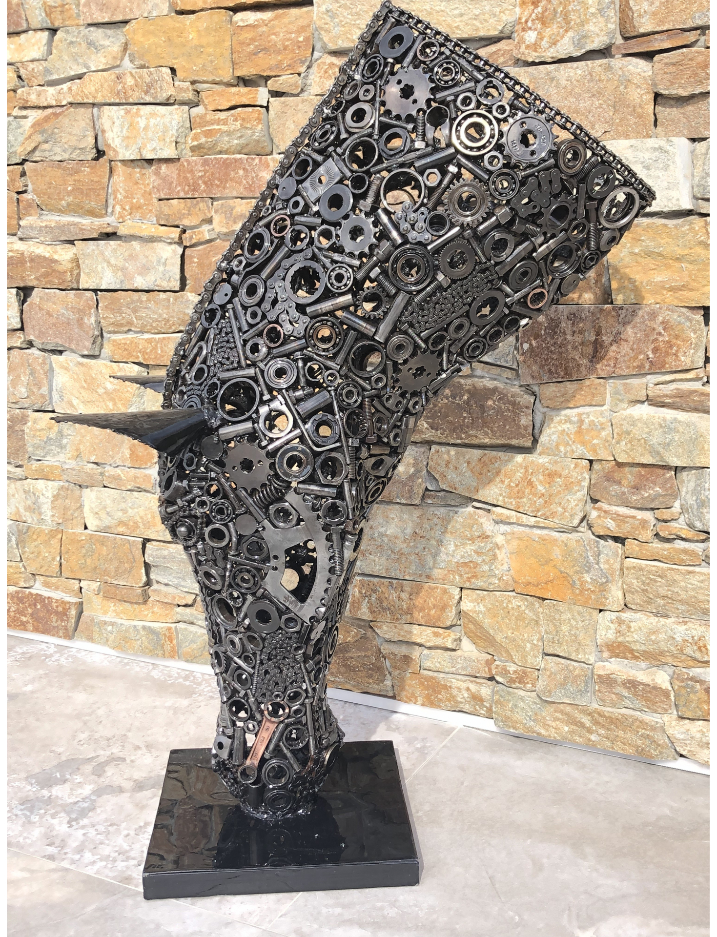 Sculpture panthère NORBERT métal: acier. Décoration intérieure ou