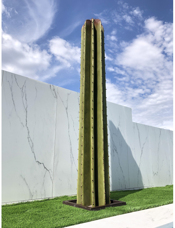 Cactus TUBE déco jardin  vert naturel n°1 en métal: acier