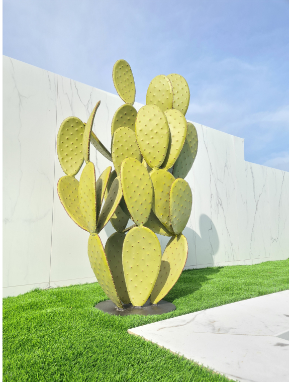 Sculpture cactus déco vert naturel jardin en métal acier fer