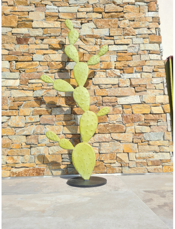 Cactus vert naturel 1 BRANCHE n°1 en métal fer