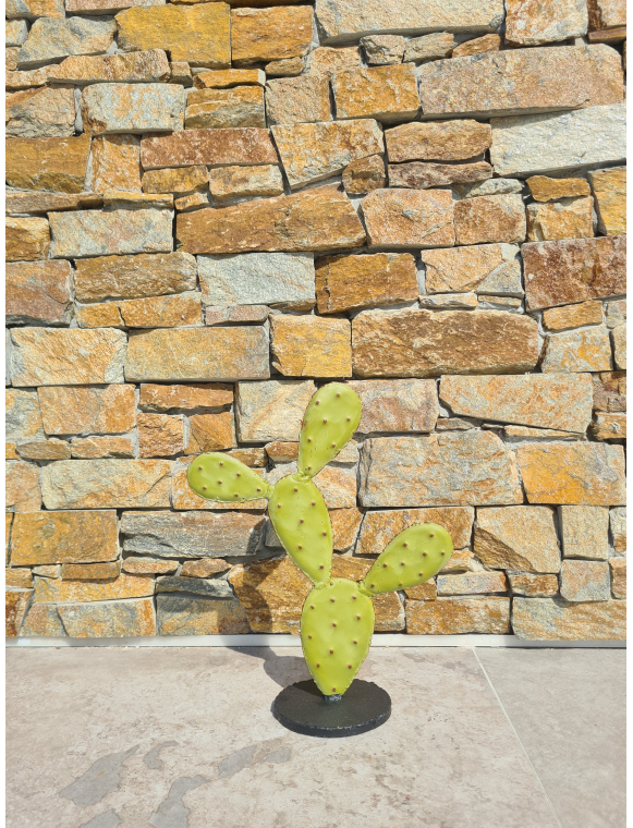 Cactus vert naturel 1 BRANCHE n°5 en métal: acier fer