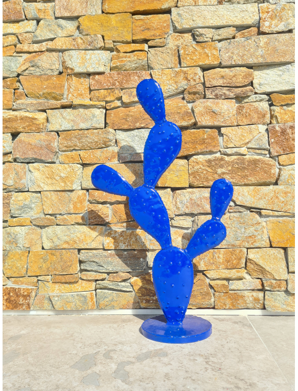 Cactus bleu 1 BRANCHE n°4 en métal: acier fer