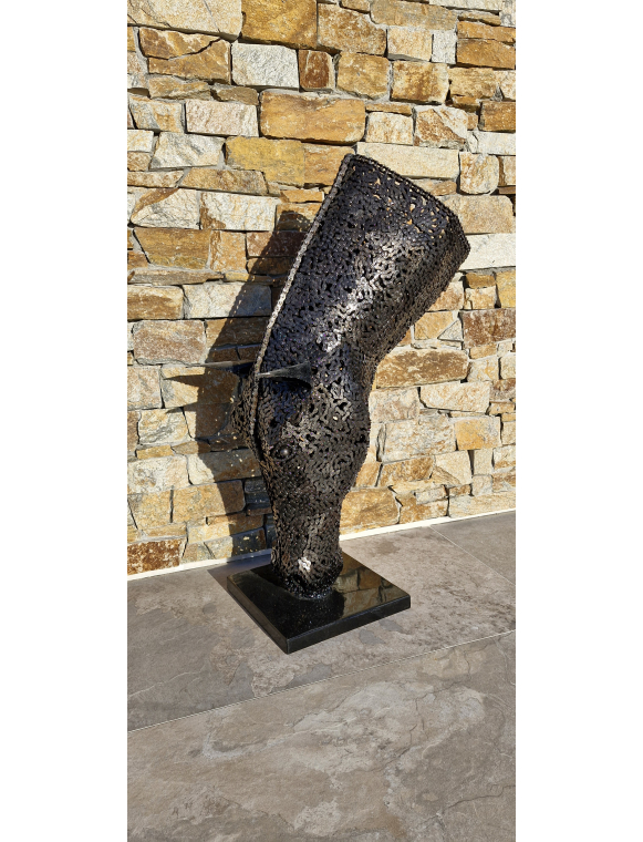 Sculpture panthère NORBERT métal: acier. Décoration intérieure ou